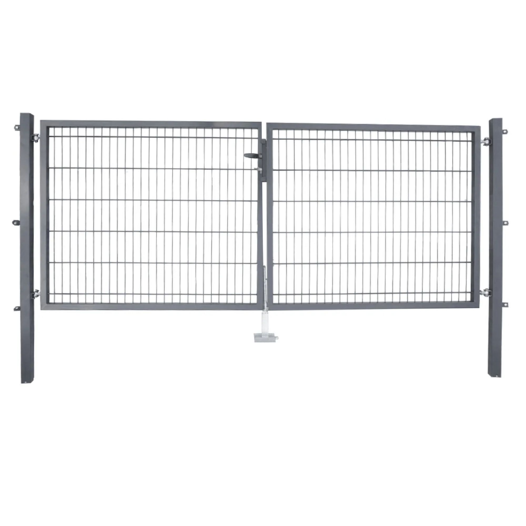 3m Tor-Set 60er Pfosten mit Zaunanschluss Gartentor 2-fgl.