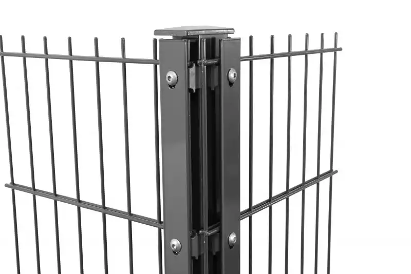 Eckpfosten 60x60mm mit Abdeckleiste für Doppelstabmattenzaun 